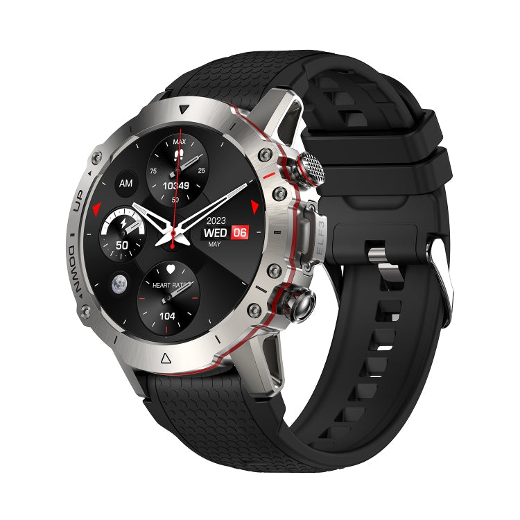 ELF3 1.39 inch TFT Round Screen Outdoor Silicone Strap Smart Watch Supports Blood Oxygen Monitoring Silver