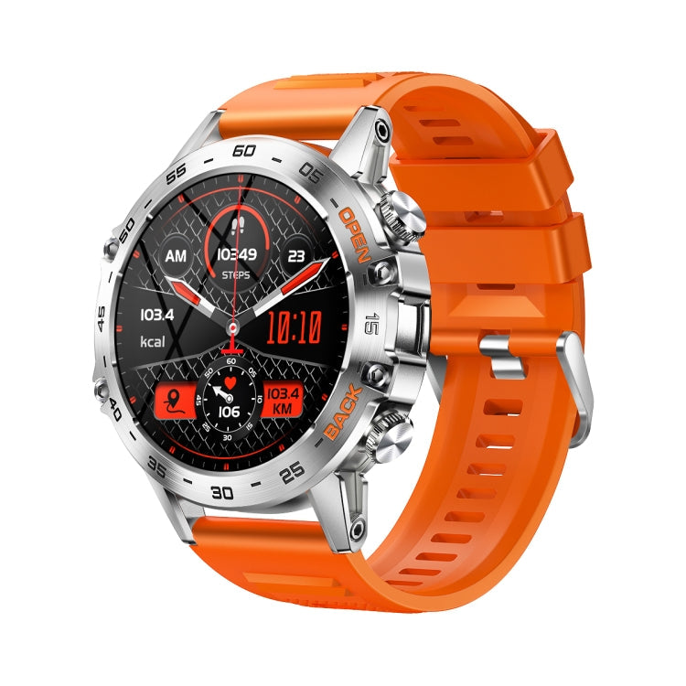 K52 1.39 inch IPS Square Screen Smart Watch Supports Bluetooth Calls Silver Orange