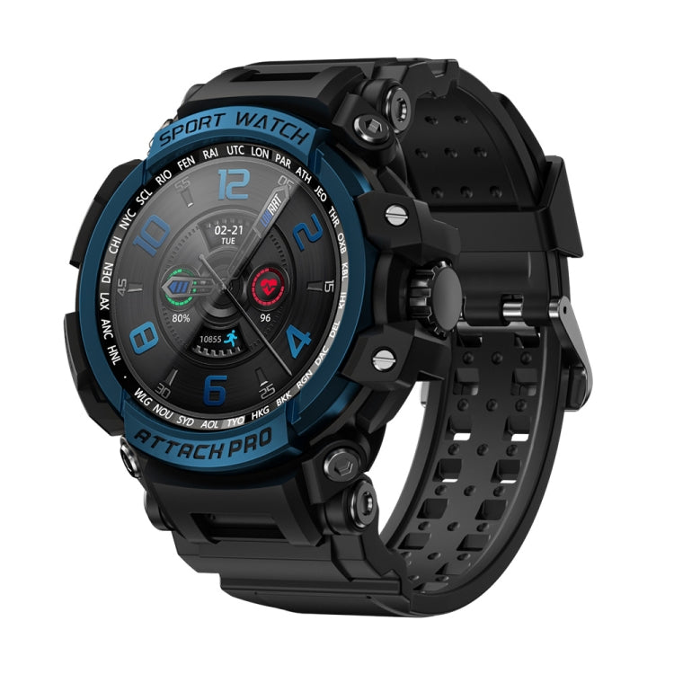 ATTACK Watch – 1.32" Screen, Blood Pressure Monitoring, Heart Rate Monitoring Blue