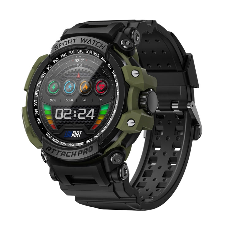 ATTACK Watch – 1.32" Screen, Blood Pressure Monitoring, Heart Rate Monitoring Green