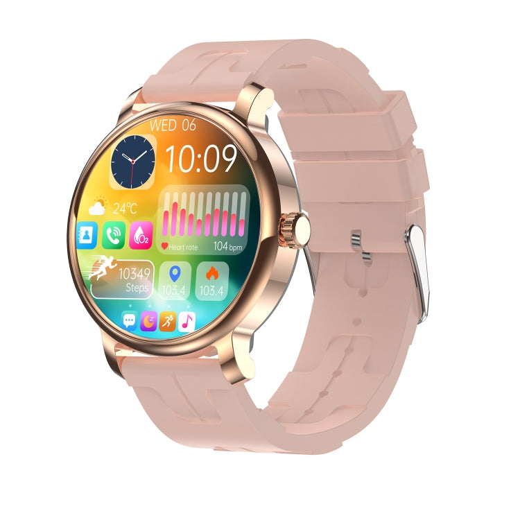 LEMFO LF35 1.43 inch AMOLED Round Screen Silicone Strap Smart Watch Supports Blood Oxygen Detection Gold