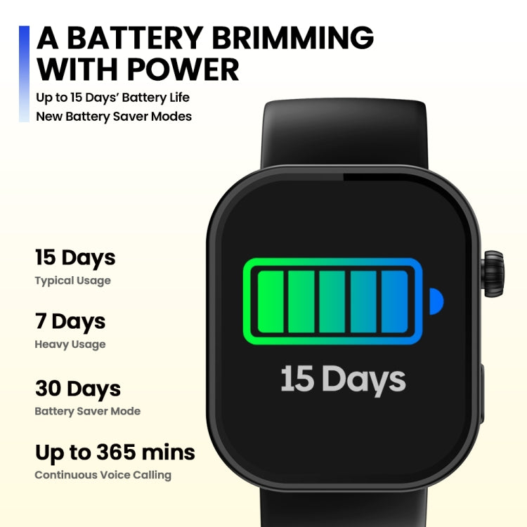 Smart Watch – 2.03" Screen, Blood Pressure Monitoring, Heart Rate Monitoring