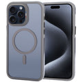 TGVIS Vigor Series Airbag MagSafe Magnetic Phone Case, For iPhone 15 Pro Max, For iPhone 15 For iPhone 15 Pro Max Transparent Grey