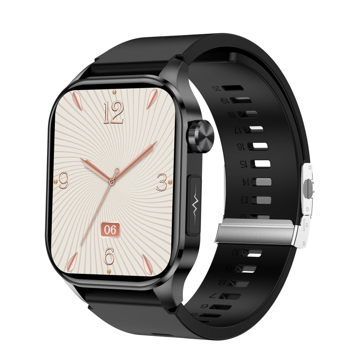 ET580 2.04 inch AMOLED Screen Sports Smart Watch Support Bluetooth Call / ECG Function Black Butterfly Buckle