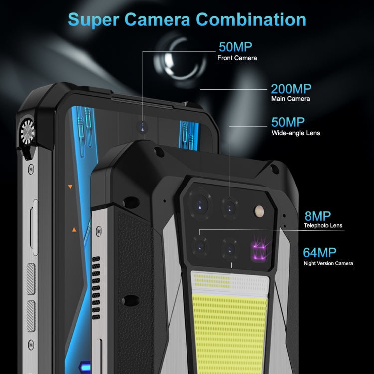 Unihertz Tank 3 Pro 5G / 8849, Projector, 200MP Camera, Night Vision, 23800mAh Battery, 6.79 inch Android 13 Dimensity 8200 Octa Core, Network: 5G, 16GB+512GB – Bluetooth, Aluminum Alloy, TPU