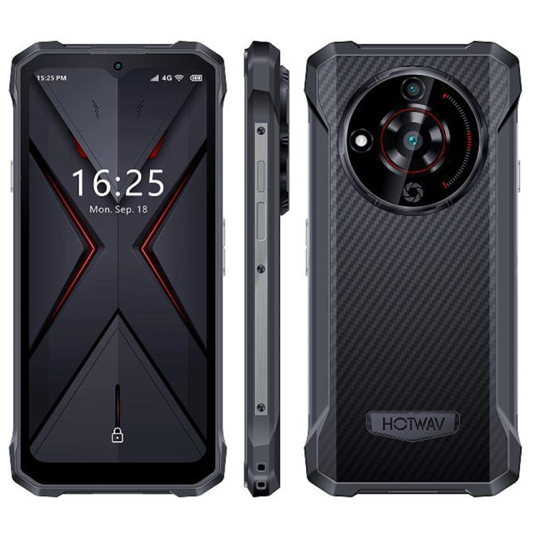 HOTWAV T7 Rugged Phone, 6280mAh, 6.52 inch Android 13 MT8788 Octa Core, Network: 4G, OTG, 4GB+128GB – Magnetic, Bluetooth, Aluminum Alloy 4GB+128GB All Black