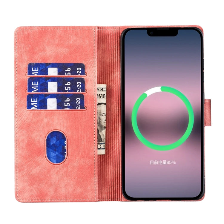 Pen Heart Cat Embossed Leather Phone Case – Wear-resistant, Card Slot, Leather, For iPhone 13 mini, For iPhone 12, For iPhone 12 Pro Max, For iPhone 12 Pro