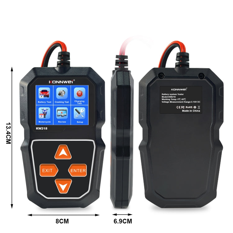 KONNWEI KW218 2.4 inch Color Screen Car Battery Tester, KW218 – TPU
