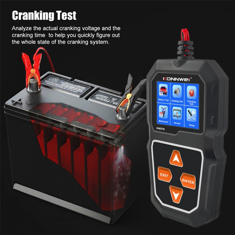 KONNWEI KW218 2.4 inch Color Screen Car Battery Tester, KW218 – TPU