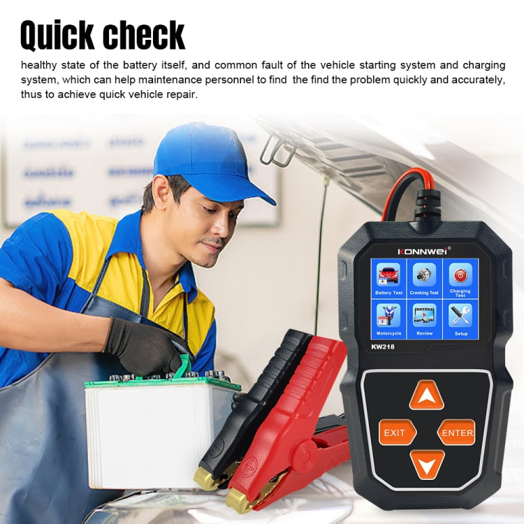 KONNWEI KW218 2.4 inch Color Screen Car Battery Tester, KW218 – TPU