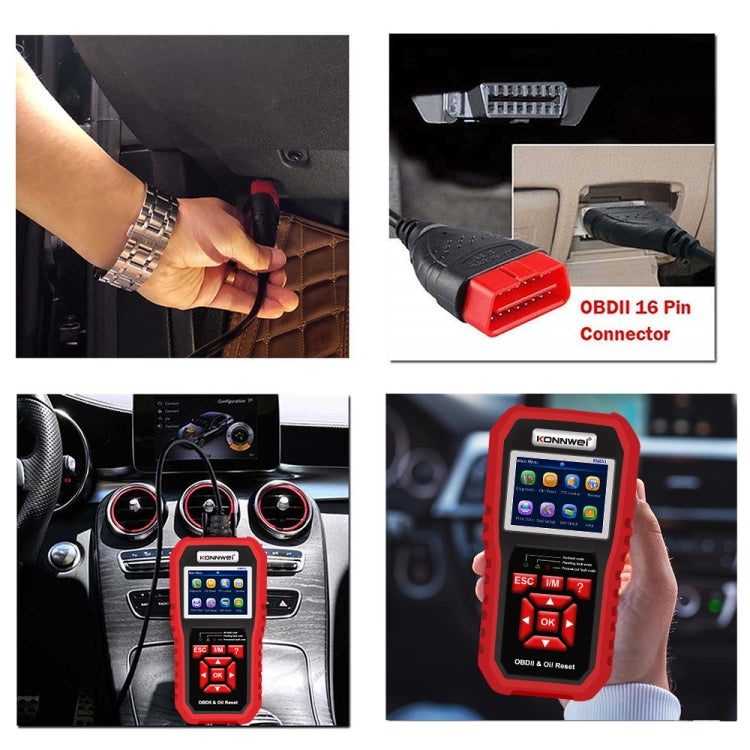 KONNWEI KW851 2 in 1 Car OBDll Scanner Diagnostic Tool Oil Service Light Reset, KW851 – Durable Build, Easy to Use