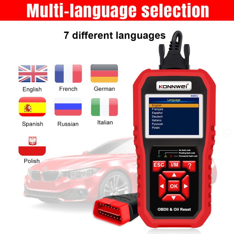 KONNWEI KW851 2 in 1 Car OBDll Scanner Diagnostic Tool Oil Service Light Reset, KW851 – Durable Build, Easy to Use