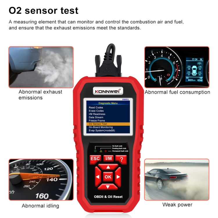 KONNWEI KW851 2 in 1 Car OBDll Scanner Diagnostic Tool Oil Service Light Reset, KW851 – Durable Build, Easy to Use