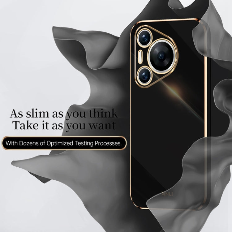 XINLI Straight 6D Plating Gold Edge TPU Phone Case – TPU, For Huawei Pura 70