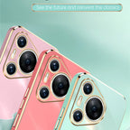 XINLI Straight 6D Plating Gold Edge TPU Phone Case – TPU, For Huawei Pura 70