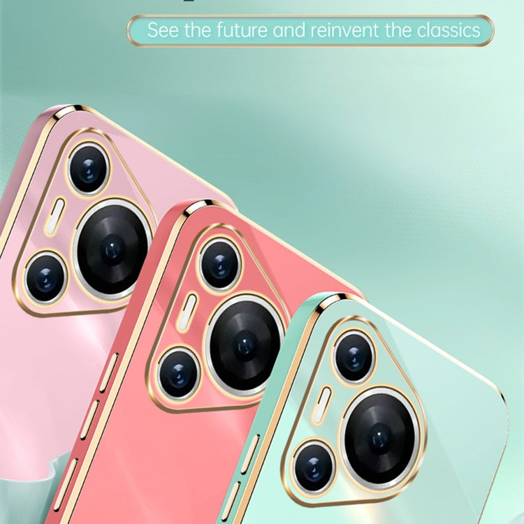 XINLI Straight 6D Plating Gold Edge TPU Phone Case – TPU, For Huawei Pura 70