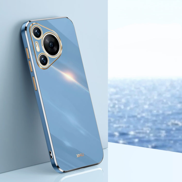 XINLI Straight 6D Plating Gold Edge TPU Phone Case – TPU, For Huawei Pura 70 Ultra, For Huawei Nova 12 SE, For Huawei Pura 70 Pro / Pura 70 Pro+ For Huawei Pura 70 Pro Pura 70 Pro+ Celestial Blue