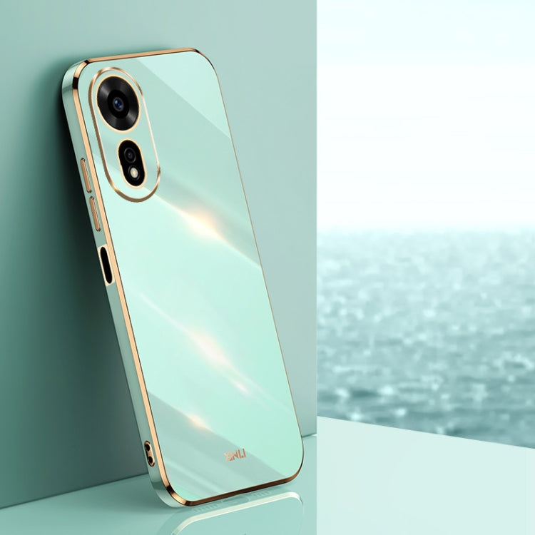 XINLI Straight 6D Plating Gold Edge TPU Phone Case – TPU, For Huawei Pura 70 Ultra, For Huawei Nova 12 SE, For Huawei Pura 70 Pro / Pura 70 Pro+ For Huawei Nova 12 SE Mint Green