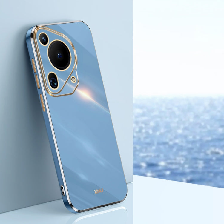 XINLI Straight 6D Plating Gold Edge TPU Phone Case – TPU, For Huawei Pura 70 Ultra, For Huawei Nova 12 SE, For Huawei Pura 70 Pro / Pura 70 Pro+ For Huawei Pura 70 Ultra Celestial Blue