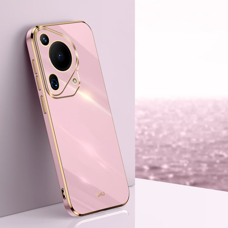 XINLI Straight 6D Plating Gold Edge TPU Phone Case – TPU, For Huawei Pura 70 Ultra, For Huawei Nova 12 SE, For Huawei Pura 70 Pro / Pura 70 Pro+ For Huawei Pura 70 Ultra Cherry Purple