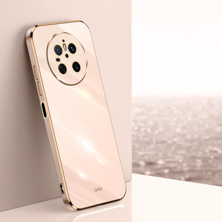 XINLI Straight 6D Plating Gold Edge TPU Phone Case – TPU, For Huawei Mate 70 Pro / 70 Pro+, For Huawei Mate 70, For Huawei Nova 13 Pro For Huawei Mate 70 Pink