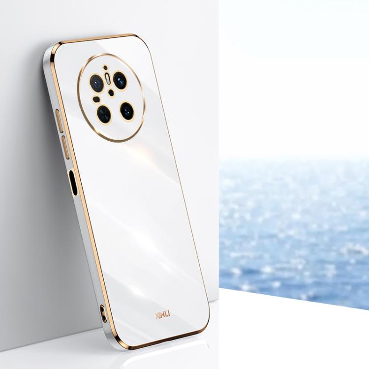 XINLI Straight 6D Plating Gold Edge TPU Phone Case – TPU, For Huawei Mate 70 Pro / 70 Pro+, For Huawei Mate 70, For Huawei Nova 13 Pro For Huawei Mate 70 White