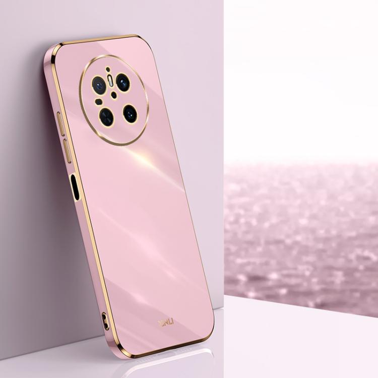 XINLI Straight 6D Plating Gold Edge TPU Phone Case – TPU, For Huawei Mate 70 Pro / 70 Pro+, For Huawei Mate 70, For Huawei Nova 13 Pro For Huawei Mate 70 Cherry Purple