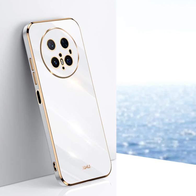 XINLI Straight 6D Plating Gold Edge TPU Phone Case – TPU, For Huawei Mate 70 Pro / 70 Pro+, For Huawei Mate 70, For Huawei Nova 13 Pro For Huawei Mate 70 Pro 70 Pro+ White