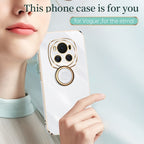 XINLI Straight 6D Plating Gold Edge TPU Shockproof Case with Ring Holder – Shockproof, Ring Holder, TPU, For Honor Magic6 5G