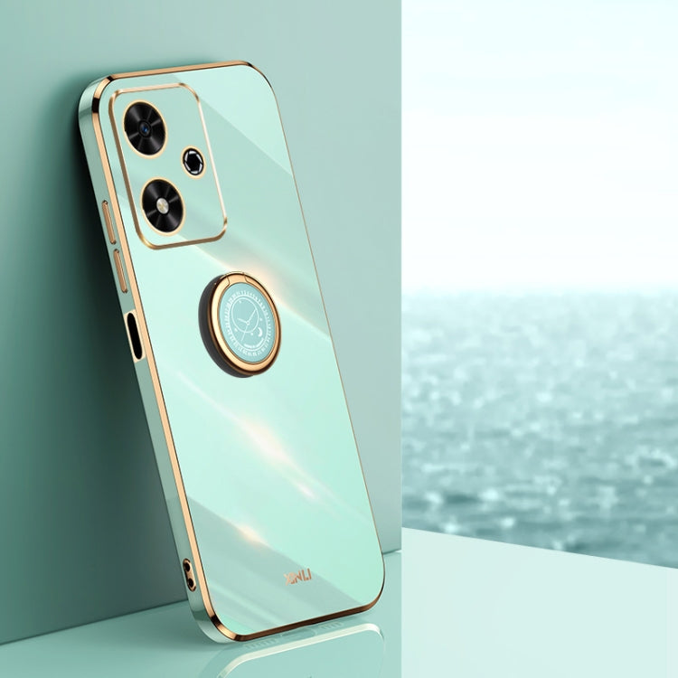 XINLI Straight 6D Plating Gold Edge TPU Shockproof Case with Ring Holder – Shockproof, Ring Holder, TPU, For Honor 200 Pro, For Honor Play 50, For Honor 200 Lite Global For Honor Play 50 Mint Green