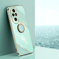 XINLI Straight 6D Plating Gold Edge TPU Shockproof Case with Ring Holder – Shockproof, Ring Holder, TPU, For Honor 200 Pro, For Honor Play 50, For Honor 200 Lite Global