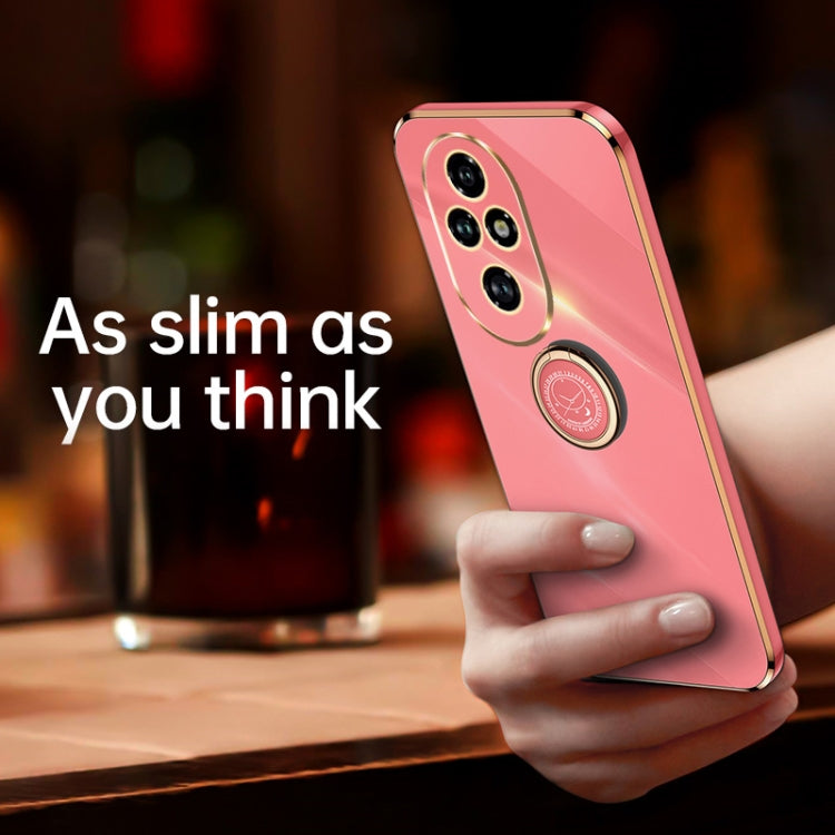 XINLI Straight 6D Plating Gold Edge TPU Shockproof Case with Ring Holder – Shockproof, Ring Holder, TPU, For Honor 200 Pro, For Honor Play 50, For Honor 200 Lite Global