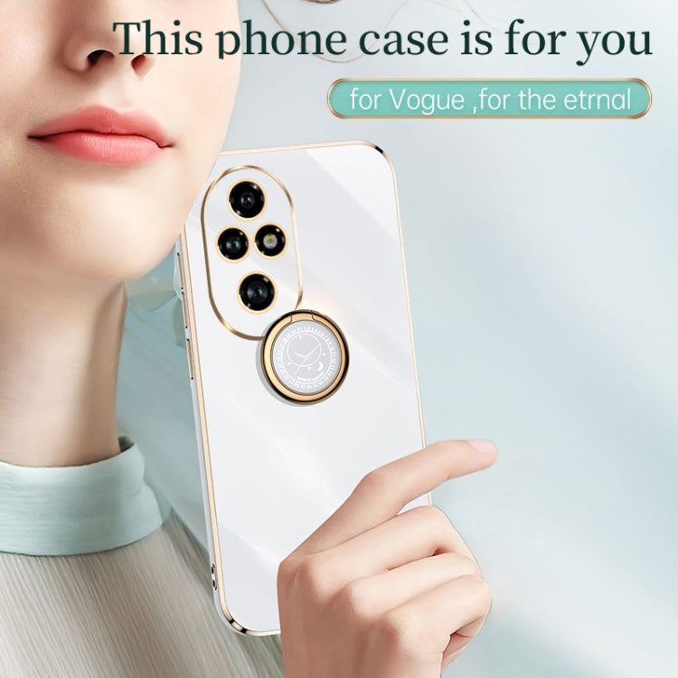 XINLI Straight 6D Plating Gold Edge TPU Shockproof Case with Ring Holder – Shockproof, Ring Holder, TPU, For Honor 200 Pro, For Honor Play 50, For Honor 200 Lite Global