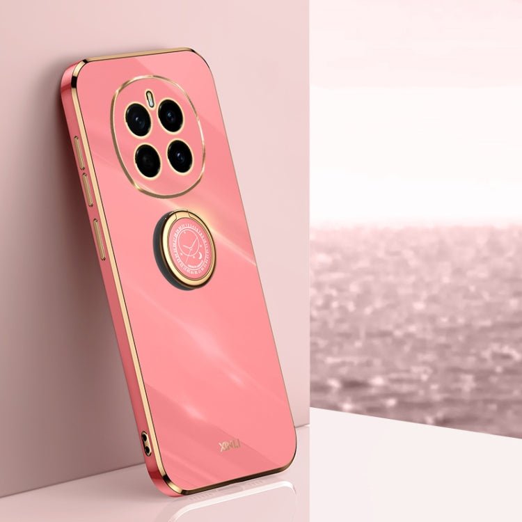 XINLI Straight 6D Plating Gold Edge TPU Shockproof Case with Ring Holder – Shockproof, Ring Holder, TPU, For Honor Magic7 Pro, For Honor Magic7, For Honor X60 Pro For Honor Magic7 Hawthorn Red