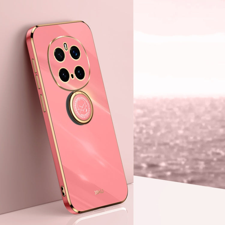 XINLI Straight 6D Plating Gold Edge TPU Shockproof Case with Ring Holder – Shockproof, Ring Holder, TPU, For Honor Magic7 Pro, For Honor Magic7, For Honor X60 Pro For Honor Magic7 Pro Hawthorn Red