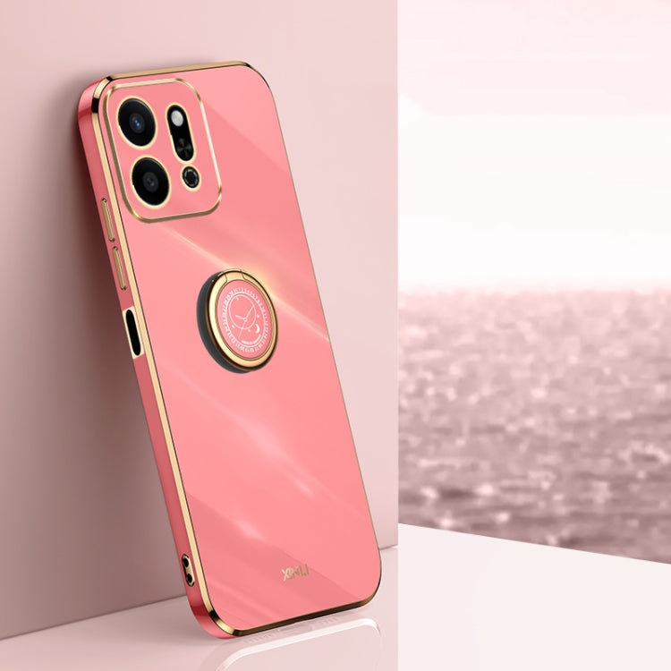 XINLI Straight 6D Plating Gold Edge TPU Shockproof Case with Ring Holder – Shockproof, Ring Holder, TPU, For Honor X60, For Honor Play9T 5G, For Honor X60i For Honor Play9T 5G Hawthorn Red