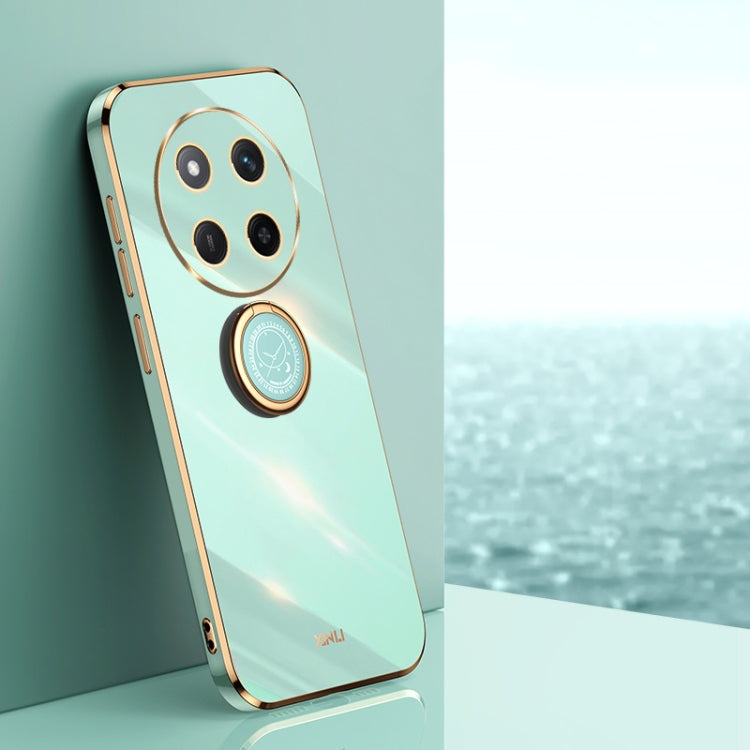 XINLI Straight 6D Plating Gold Edge TPU Shockproof Case with Ring Holder – Shockproof, Ring Holder, TPU, For Honor Magic7 Pro, For Honor Magic7, For Honor X60 Pro For Honor X60 Pro Mint Green