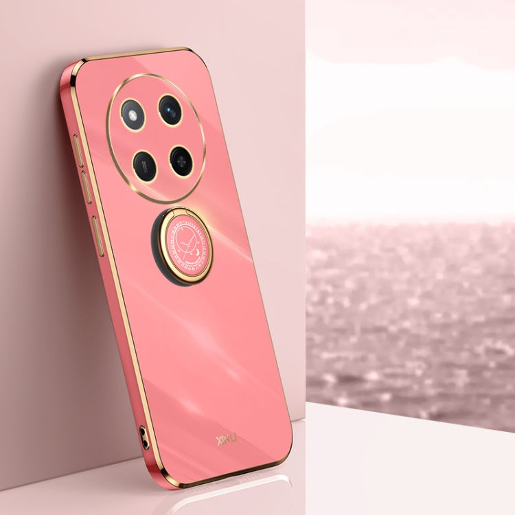 XINLI Straight 6D Plating Gold Edge TPU Shockproof Case with Ring Holder – Shockproof, Ring Holder, TPU, For Honor Magic7 Pro, For Honor Magic7, For Honor X60 Pro For Honor X60 Pro Hawthorn Red