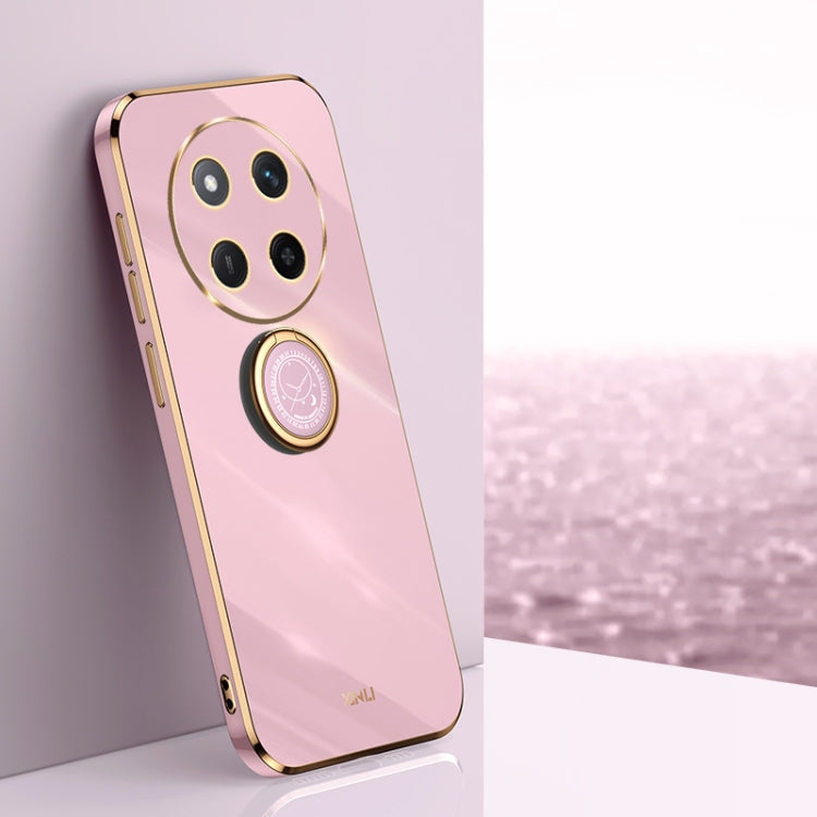 XINLI Straight 6D Plating Gold Edge TPU Shockproof Case with Ring Holder – Shockproof, Ring Holder, TPU, For Honor Magic7 Pro, For Honor Magic7, For Honor X60 Pro For Honor X60 Pro Cherry Purple
