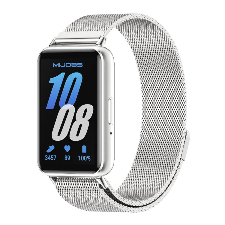 Mijobs Milan Magnetic Metal Watch Band, For Samsung Galaxy Fit 3 For Samsung Galaxy Fit 3 Silver