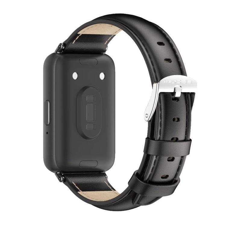 Mijobs Dual-sided Genuine Leather Watch Band, For Samsung Galaxy Fit 3
