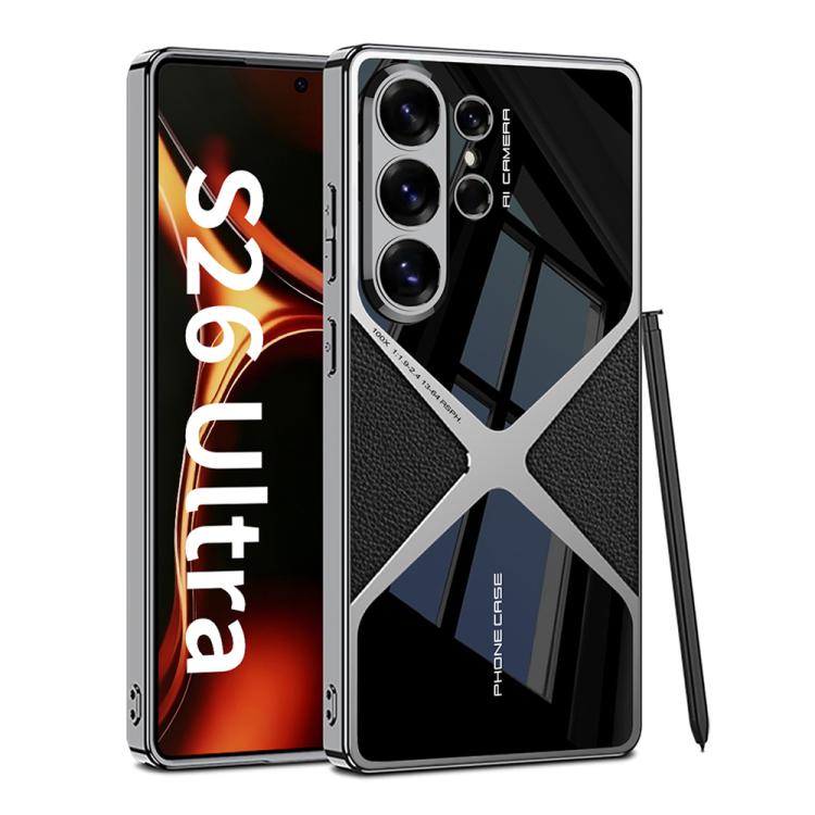 GKK Leather Electroplating Supersonic Speed Shockproof Phone Case, For Samsung Galaxy S26 Ultra 5G, For Samsung Galaxy S25 Ultra 5G, For Samsung Galaxy S24 Ultra, For Samsung Galaxy S23 Ultra For Samsung Galaxy S26 Ultra 5G Black