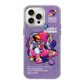 Illustration Pattern Radiation Design Full Coverage Shockproof Phone Case, For iPhone 15 Pro Max, For iPhone 15 Pro For iPhone 15 Pro Max Purple Astronaut