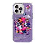 Illustration Pattern Radiation Design Full Coverage Shockproof Phone Case, For iPhone 15 Pro Max, For iPhone 15 Pro For iPhone 15 Pro Max Purple Astronaut