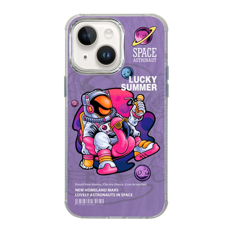 Illustration Pattern Radiation Design Full Coverage Shockproof Phone Case, For iPhone 13, For iPhone 12 For iPhone 13 Purple Astronaut