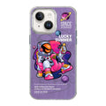 Illustration Pattern Radiation Design Full Coverage Shockproof Phone Case, For iPhone 13, For iPhone 12 For iPhone 13 Purple Astronaut