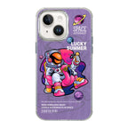 Illustration Pattern Radiation Design Full Coverage Shockproof Phone Case, For iPhone 13, For iPhone 12 For iPhone 13 Purple Astronaut