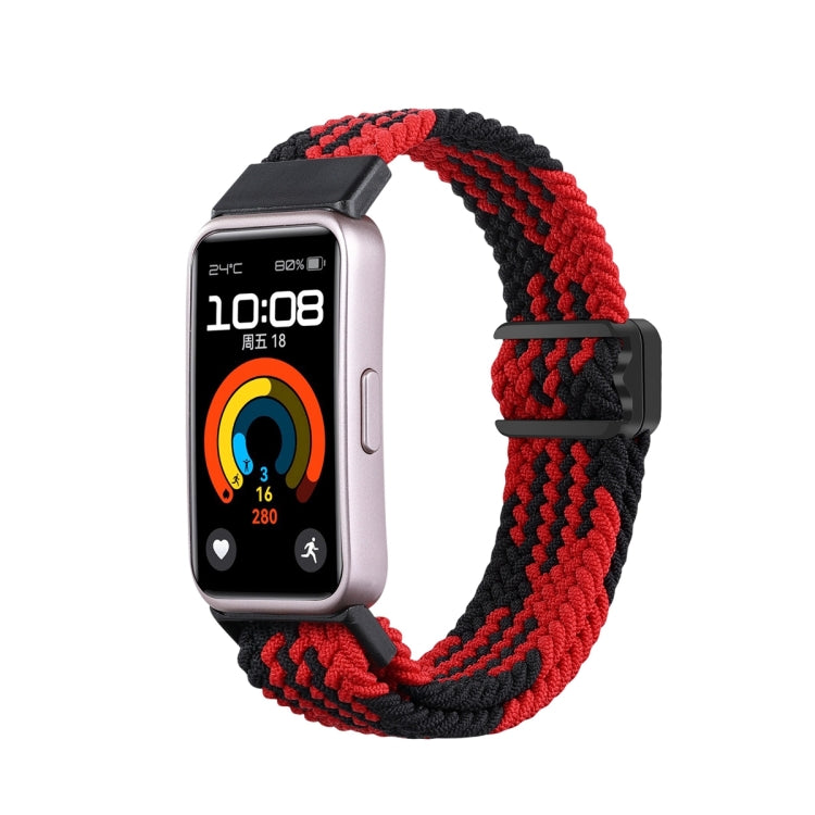 Watch Band – Magnetic, Braided Nylon For Huawei Band 10 9 8 Red Black
