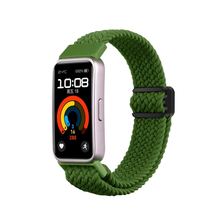 Watch Band – Magnetic, Braided Nylon For Huawei Band 10 9 8 Green