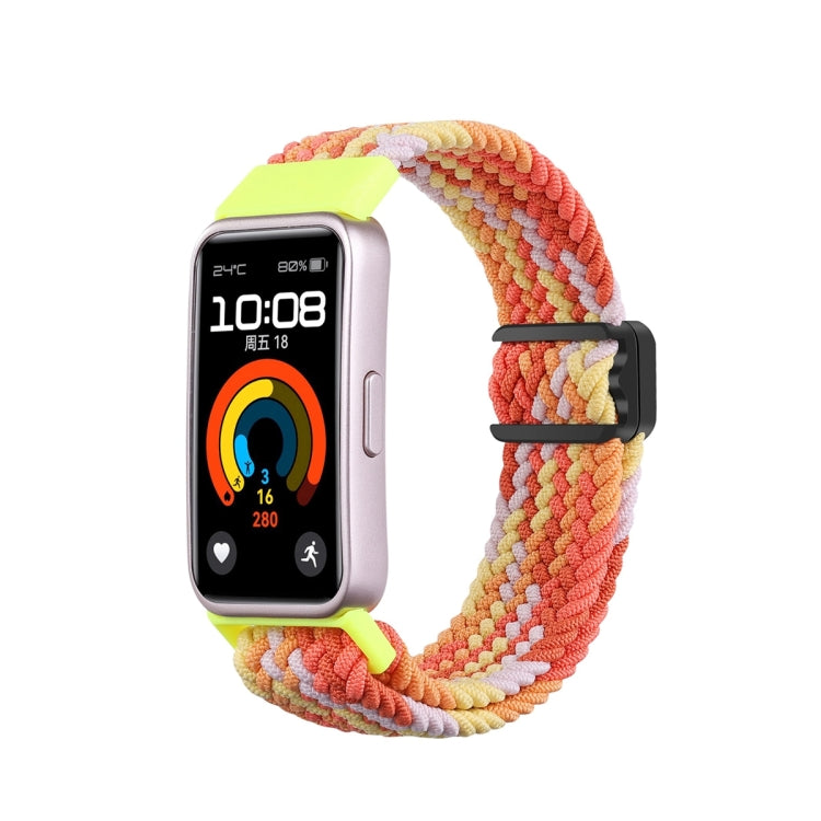 Watch Band – Magnetic, Braided Nylon For Huawei Band 10 9 8 Bright Orange